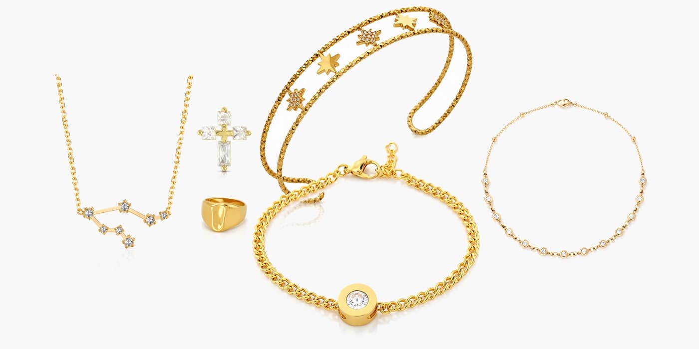 Gold Minimalist Jewelry Layered Set