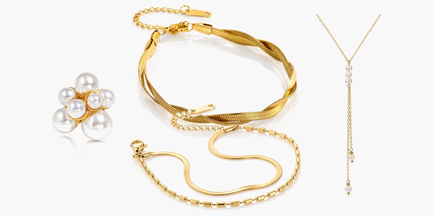 Gold Classic Jewelry Set