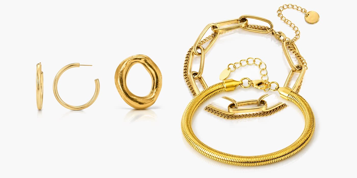 Gold Minimalist Jewelry Layering Set