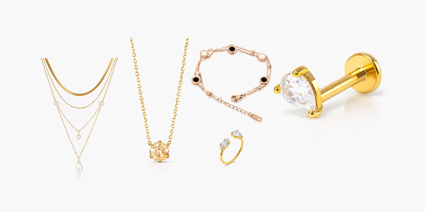 Gold Minimalist Jewelry Layering Set