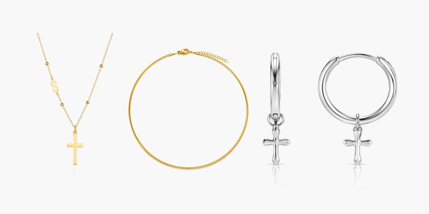 Silver Minimalist Necklace & Earrings Stack