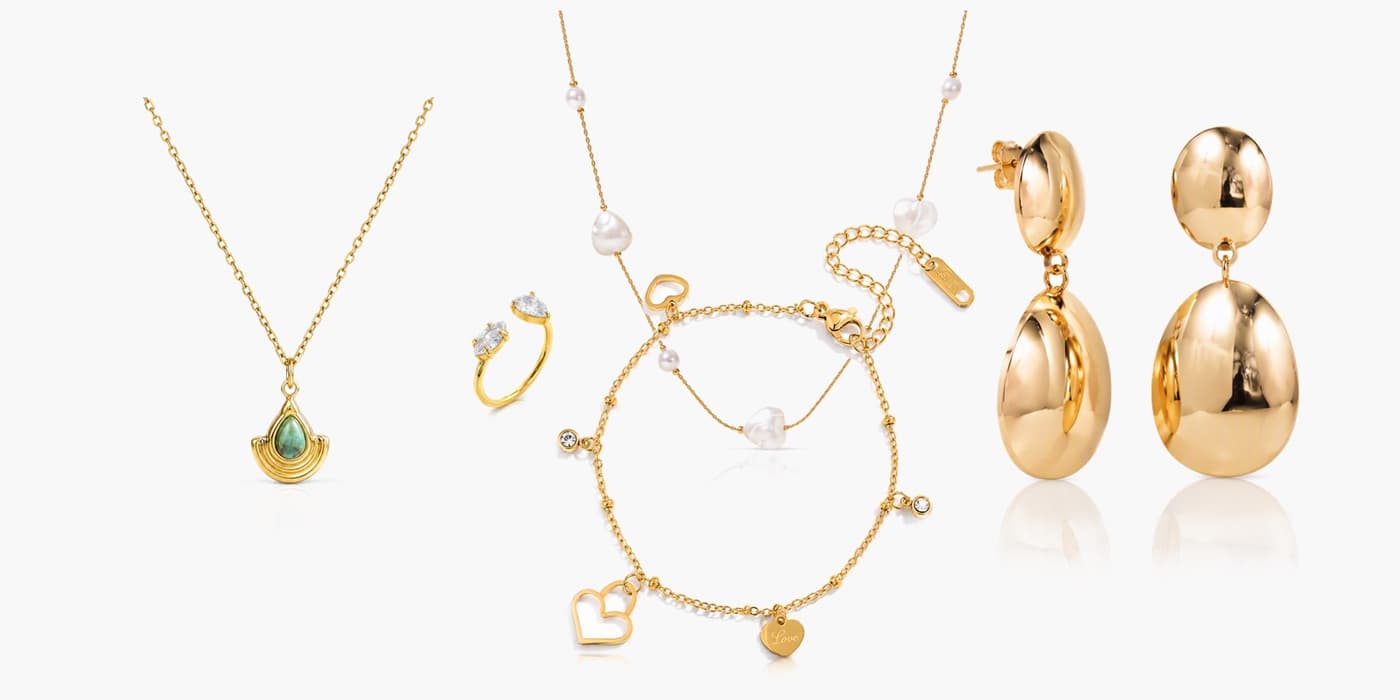 Gold Minimalist Jewelry Layering Set