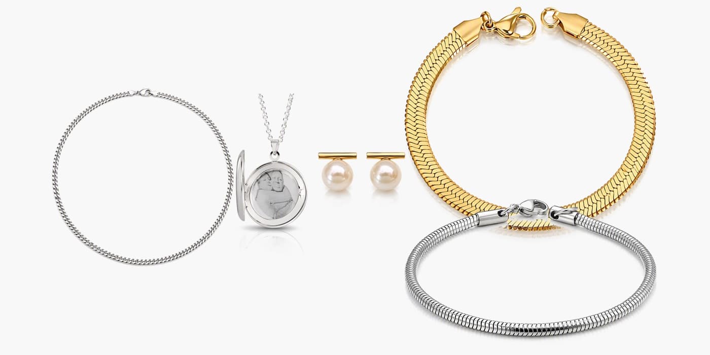 Silver Classic Jewelry Layered Set
