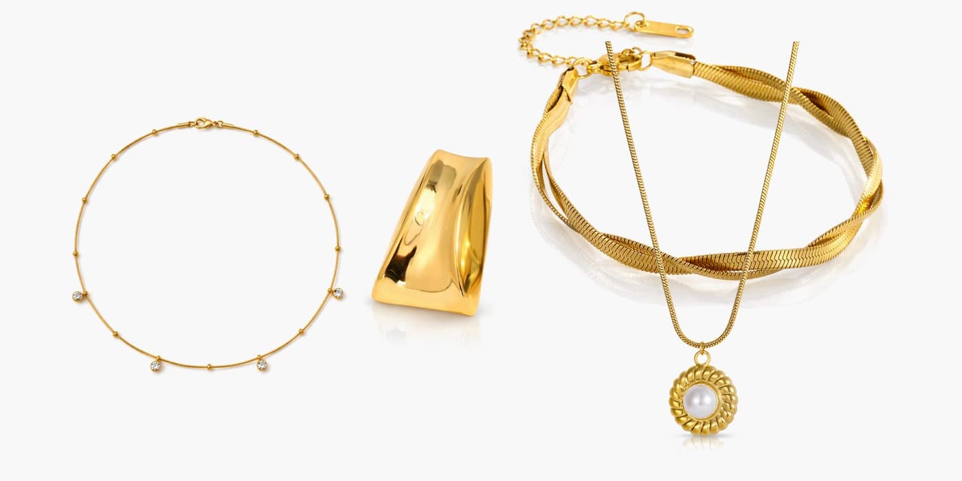 Gold Classic Jewelry Set