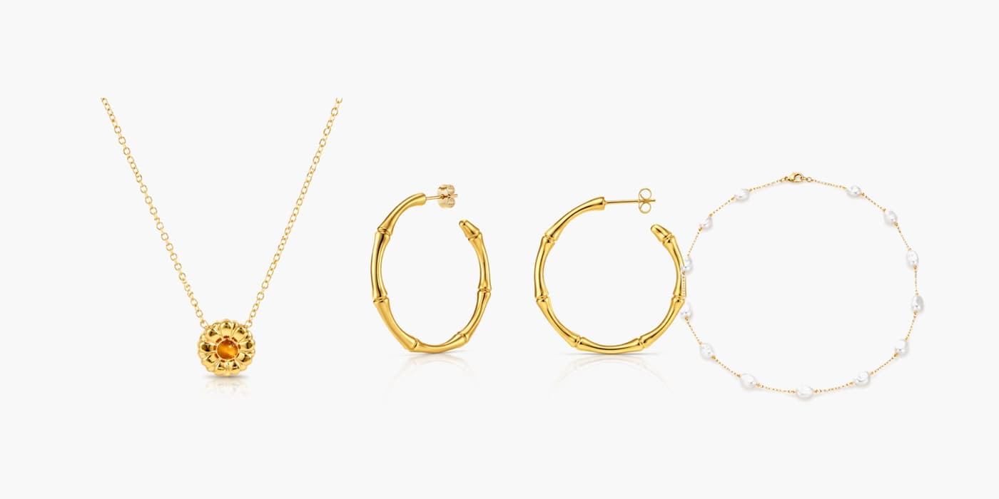 Gold Classic Necklace & Earrings Stack
