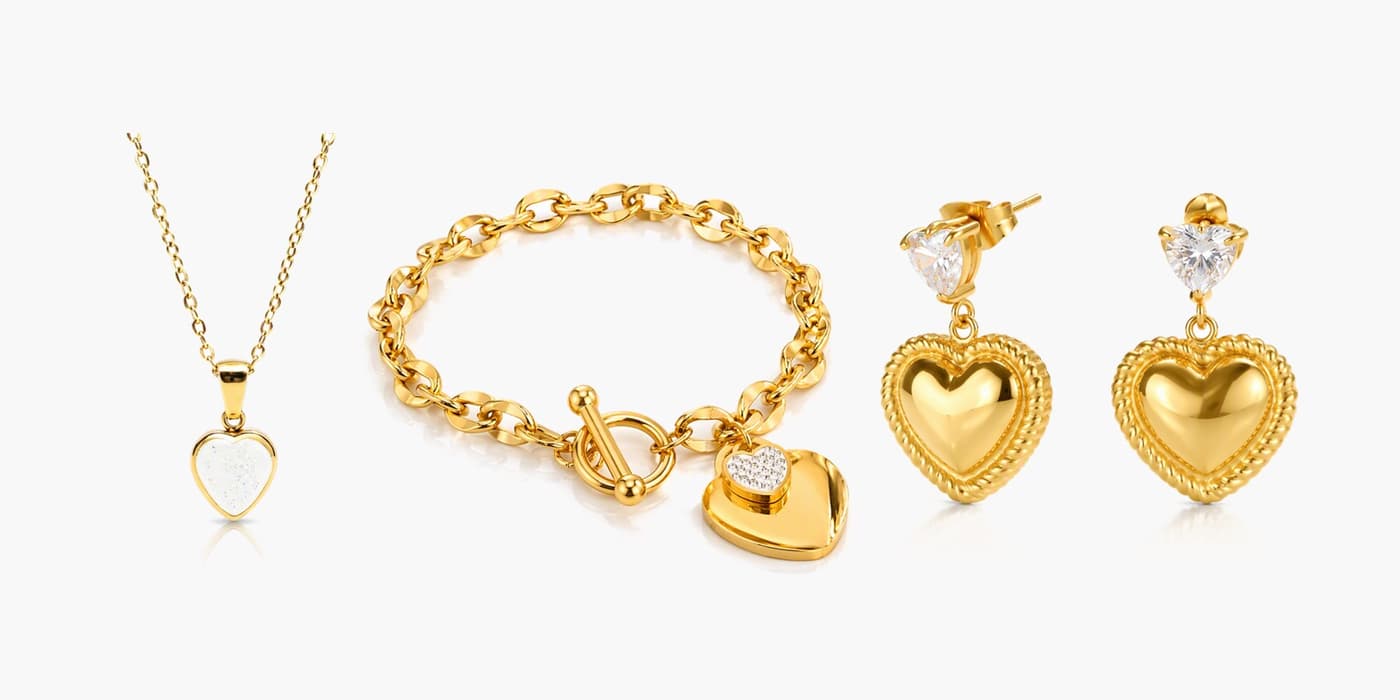 Warm Gold Heart Trio