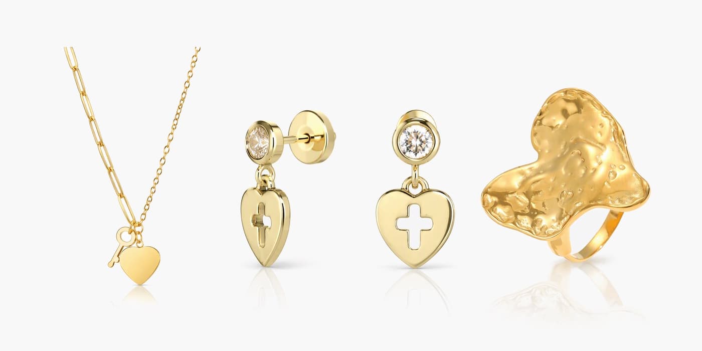 Everyday Gold Heart Stack