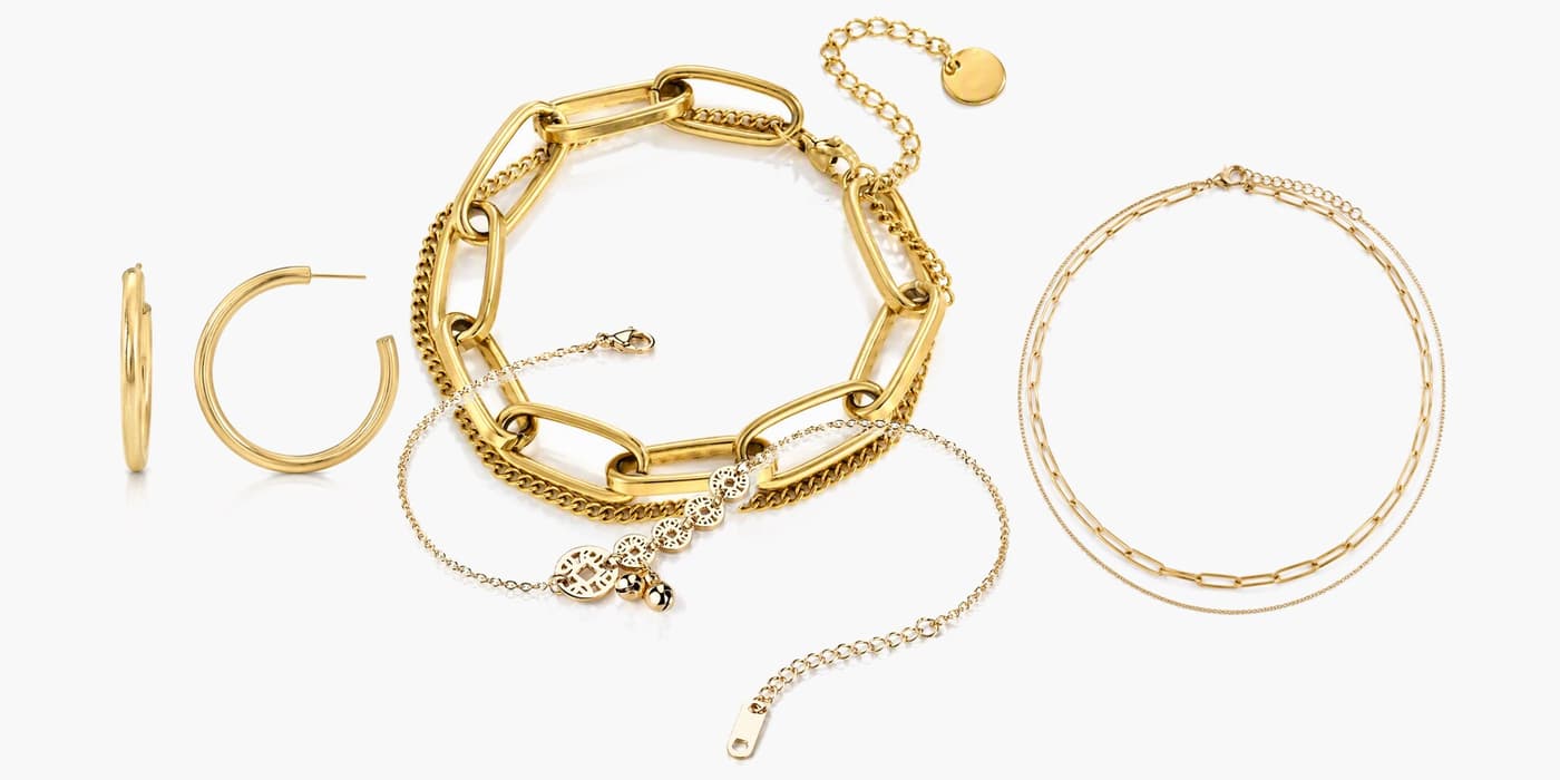 Gold Minimalist Jewelry Layered Set