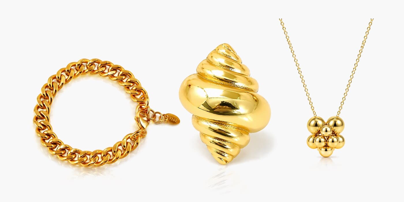Gold Shell Jewelry Set