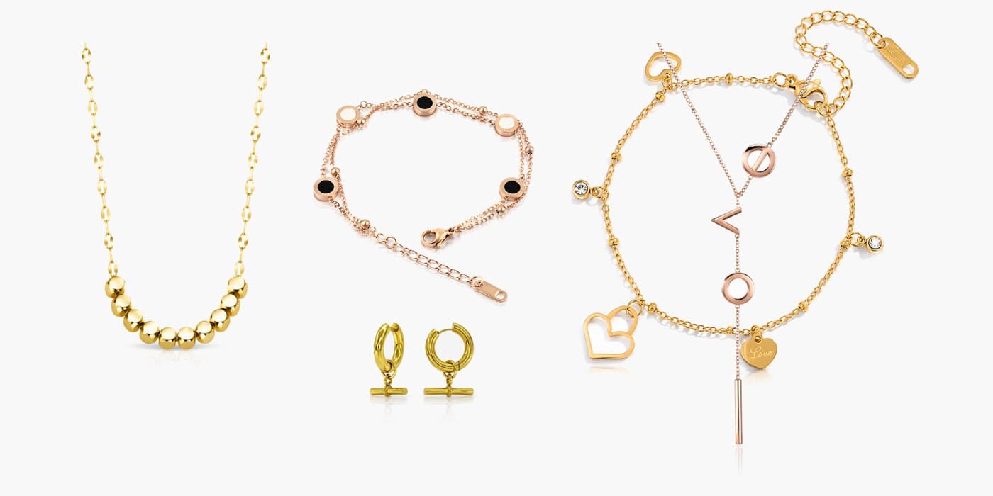 Gold Minimalist Bar Jewelry Layering Set
