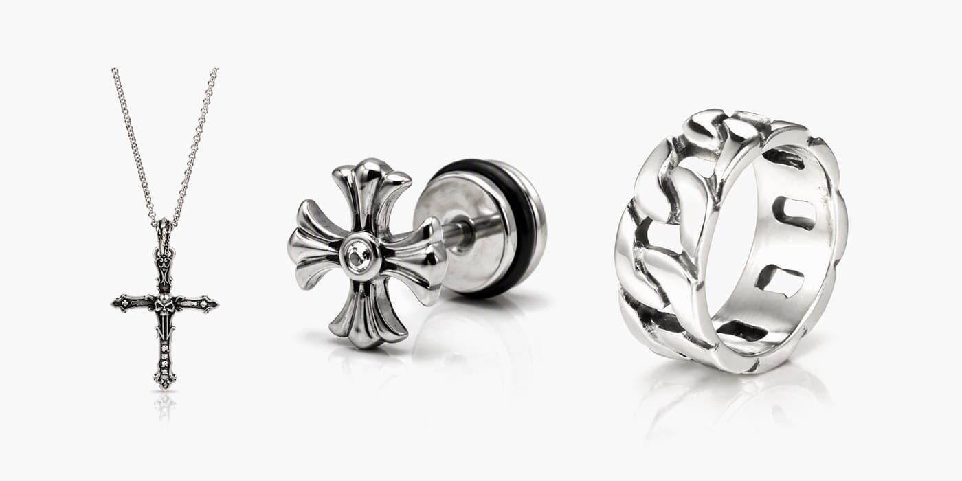 Silver Edgy Jewelry Set