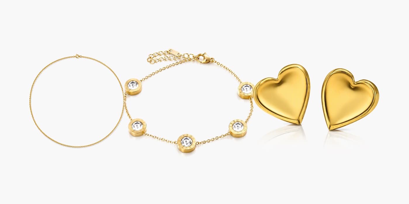 Gold Classic Infinity Jewelry Set
