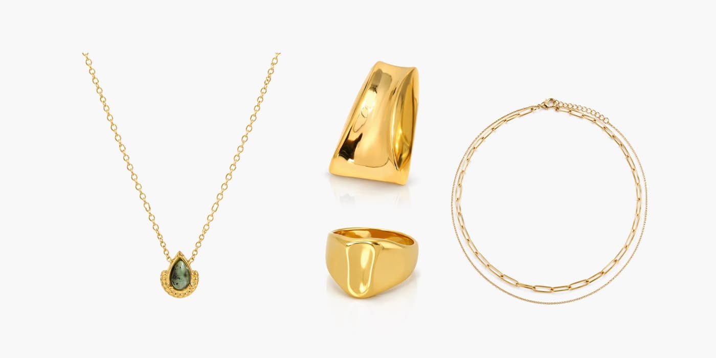 Gold Minimalist Jewelry Layering Set