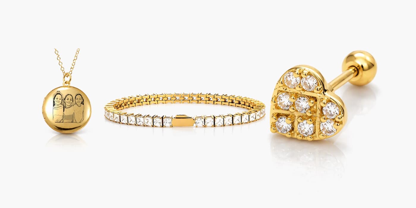 Gold Classic Circle Jewelry Set