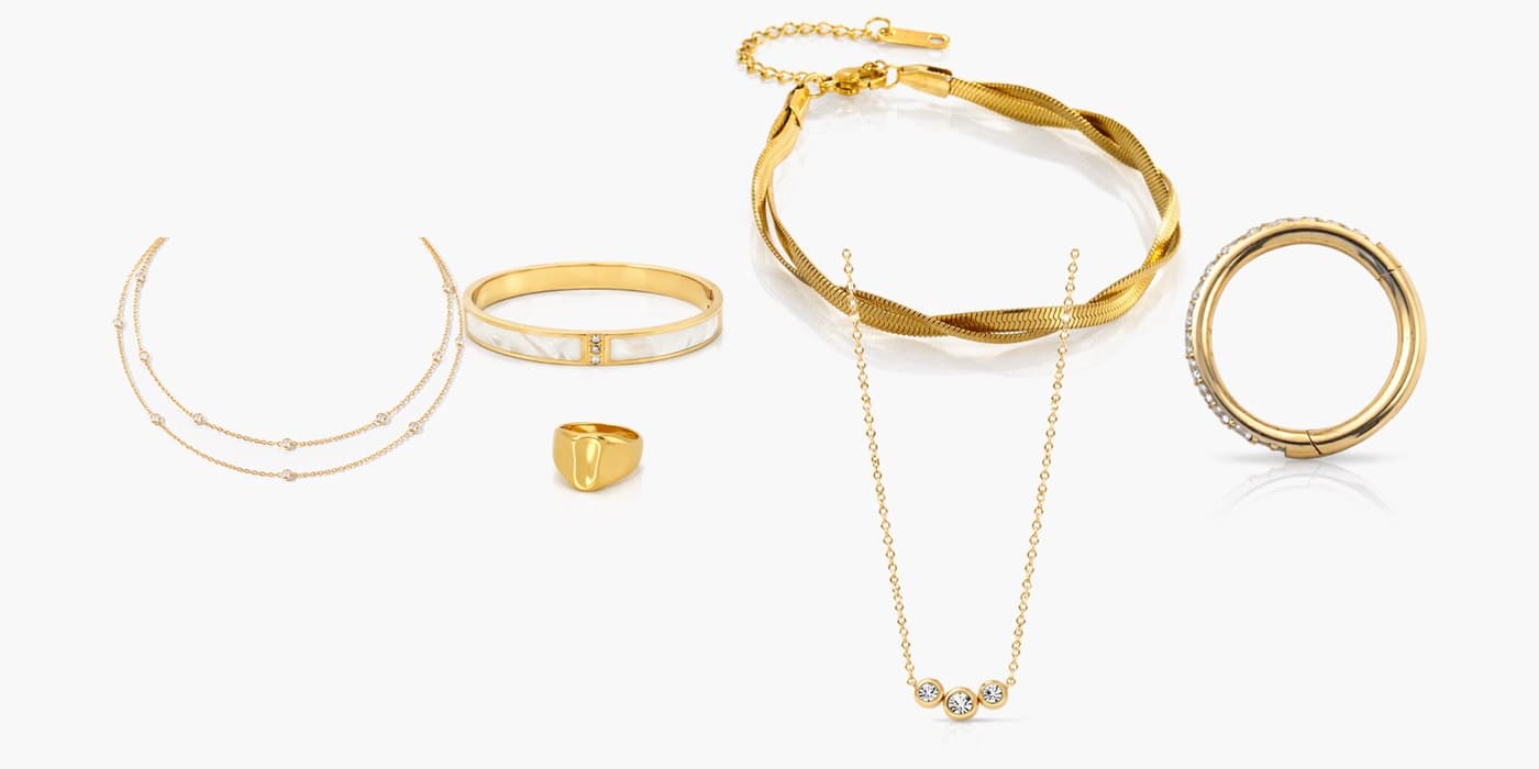 Gold Minimalist Jewelry Layered Set