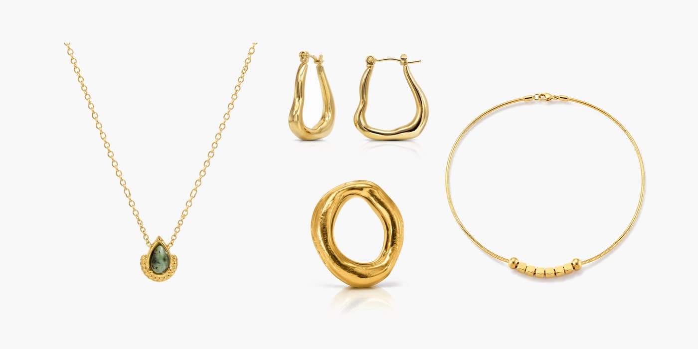 Gold Minimalist Jewelry Layering Set