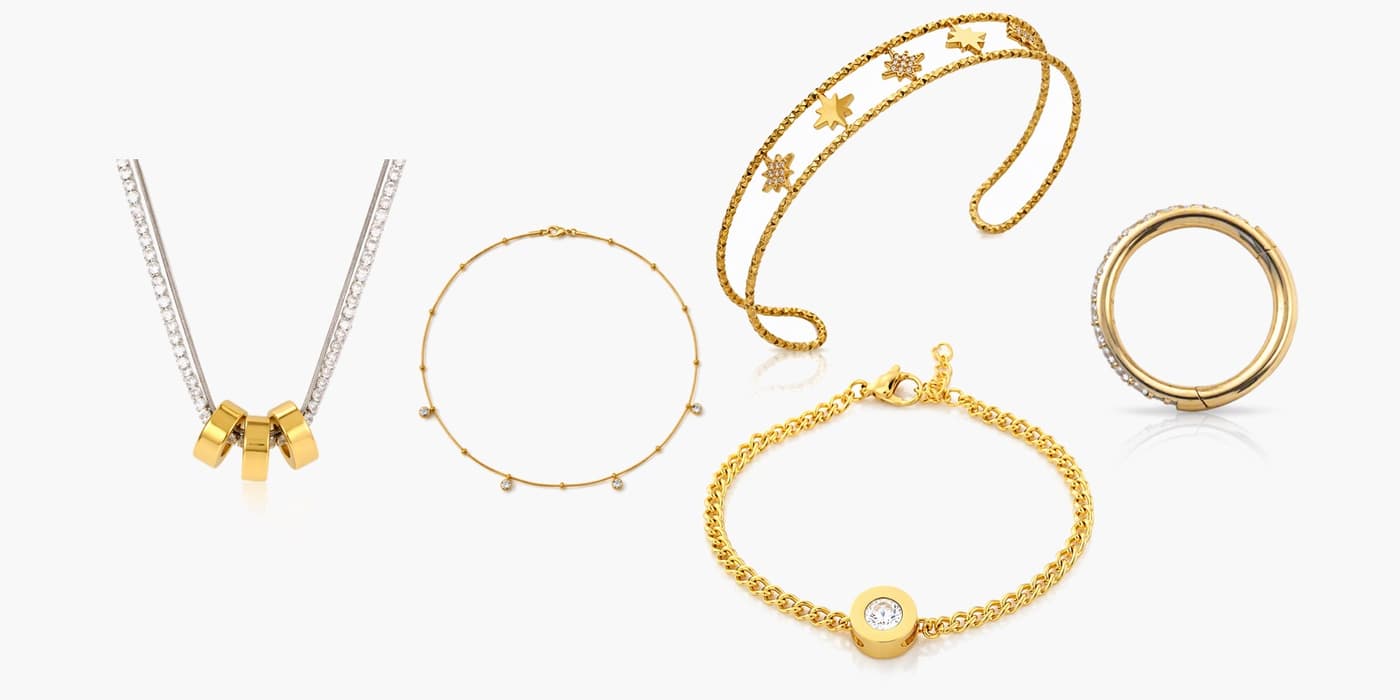 Gold Minimalist Jewelry Layered Set