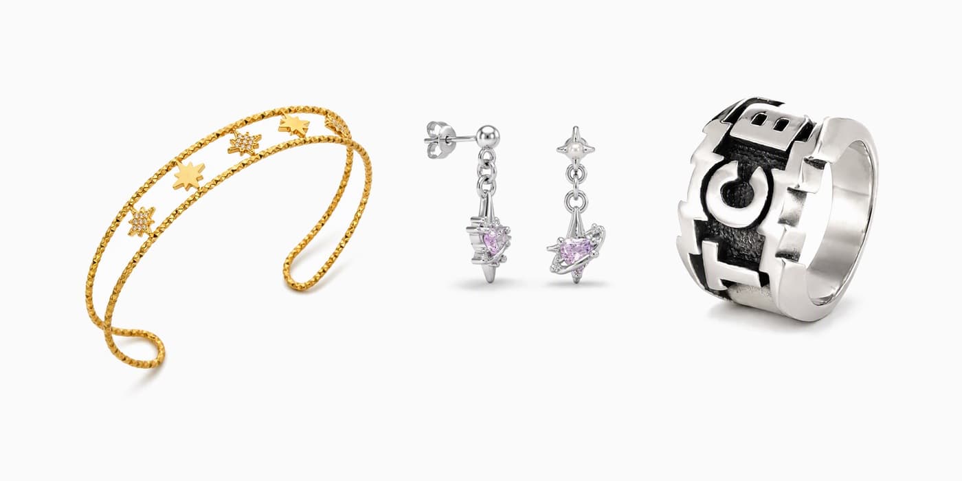 Silver Star Jewelry Set