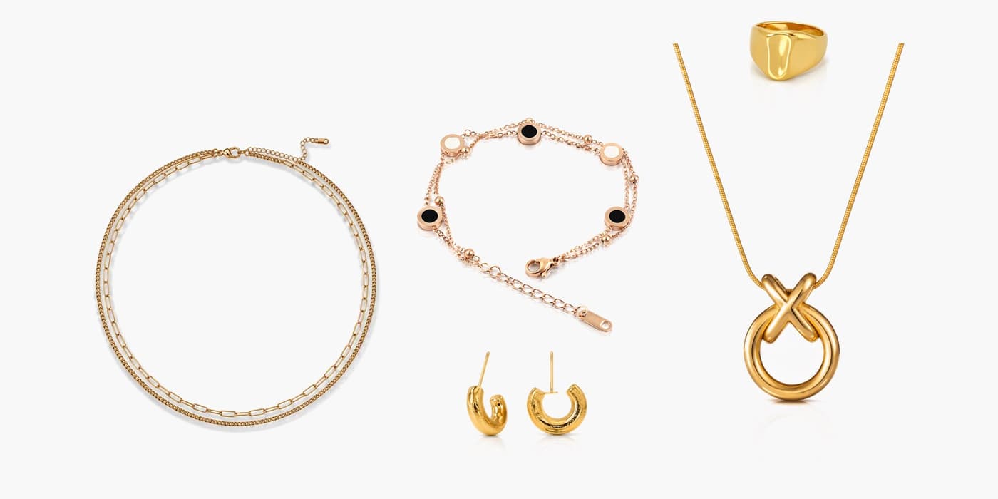Gold Minimalist Jewelry Set