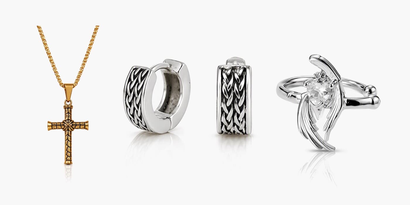 Silver Statement Night Feather Set