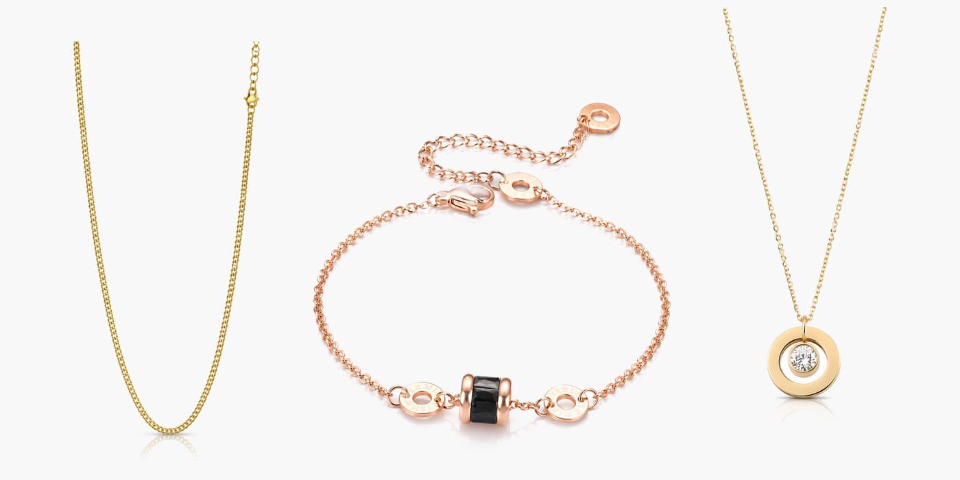 Gold Minimalist Circle Necklace & Bracelet Stack