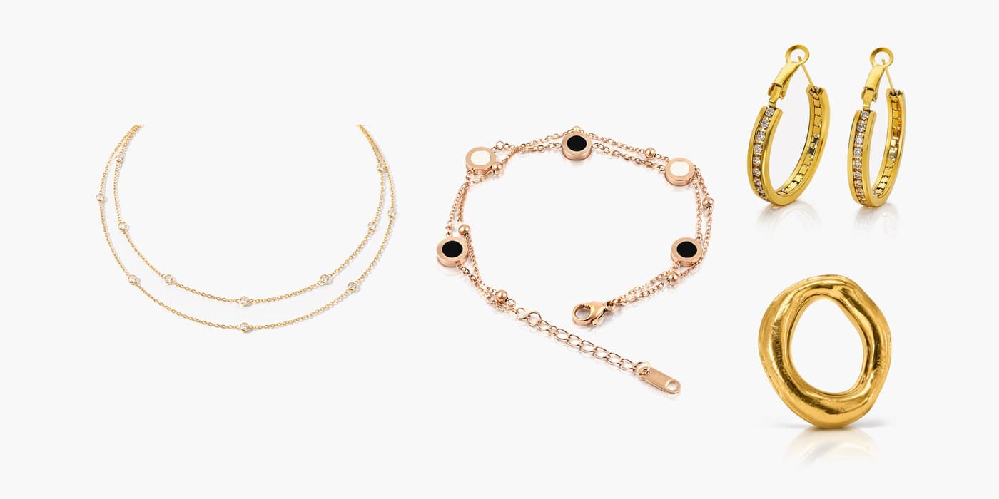 Gold Minimalist Jewelry Layering Set