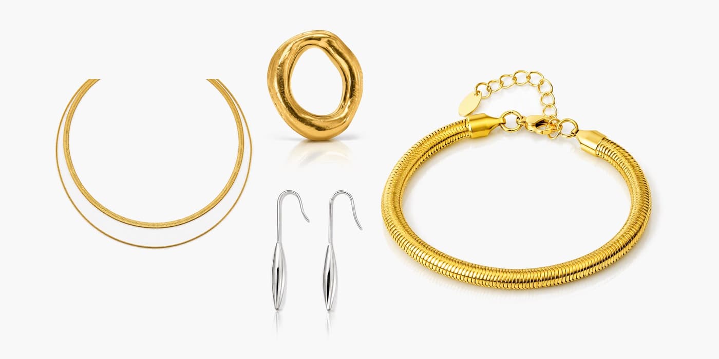 Silver Minimalist Jewelry Layering Set