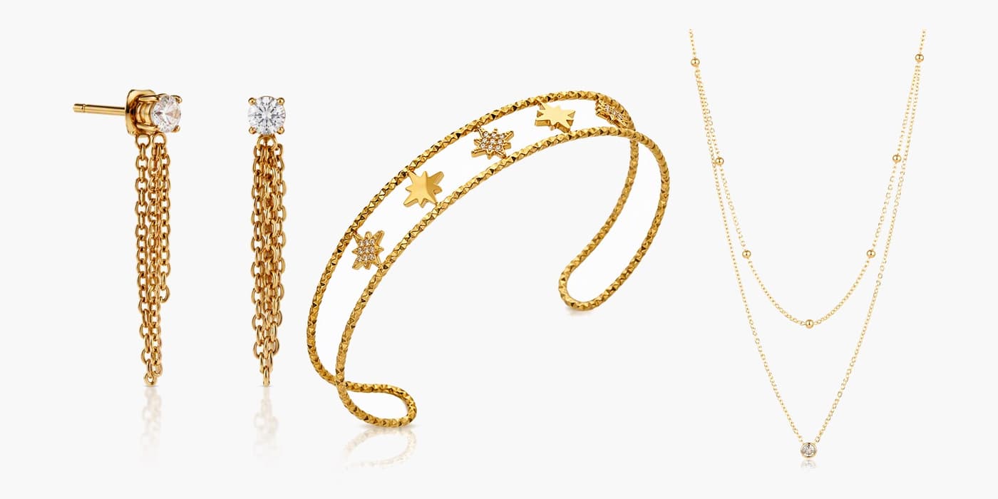 Gold Minimalist Jewelry Layering Set
