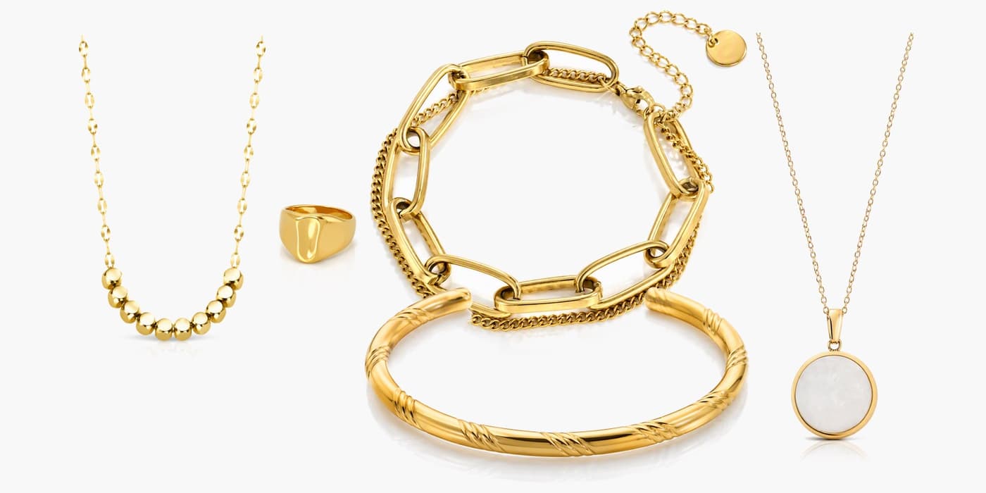 Gold Minimalist Circle Jewelry Set