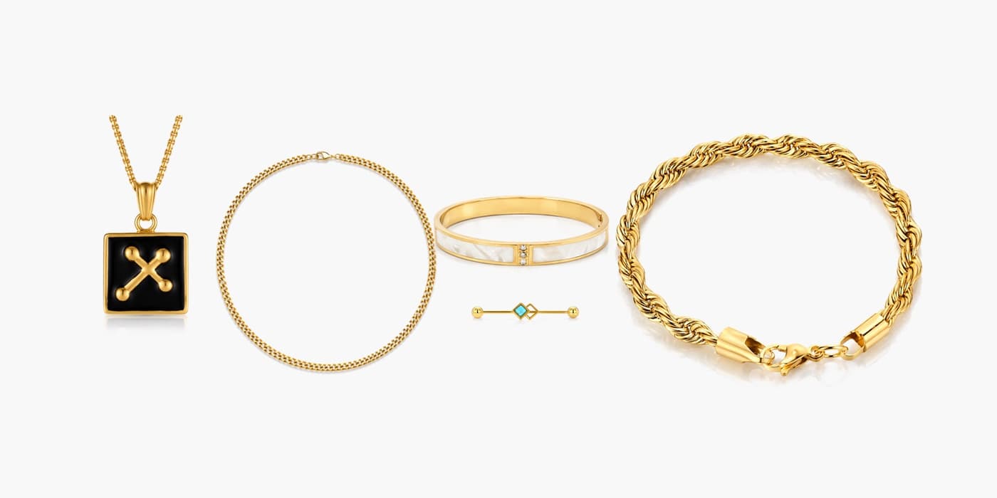 Gold Classic Jewelry Layered Set