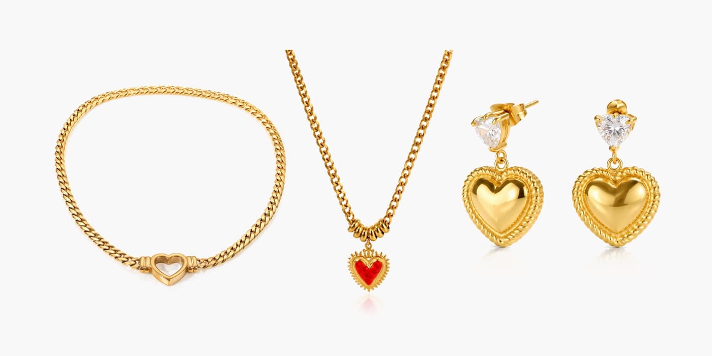 Warm Gold Heart Trio