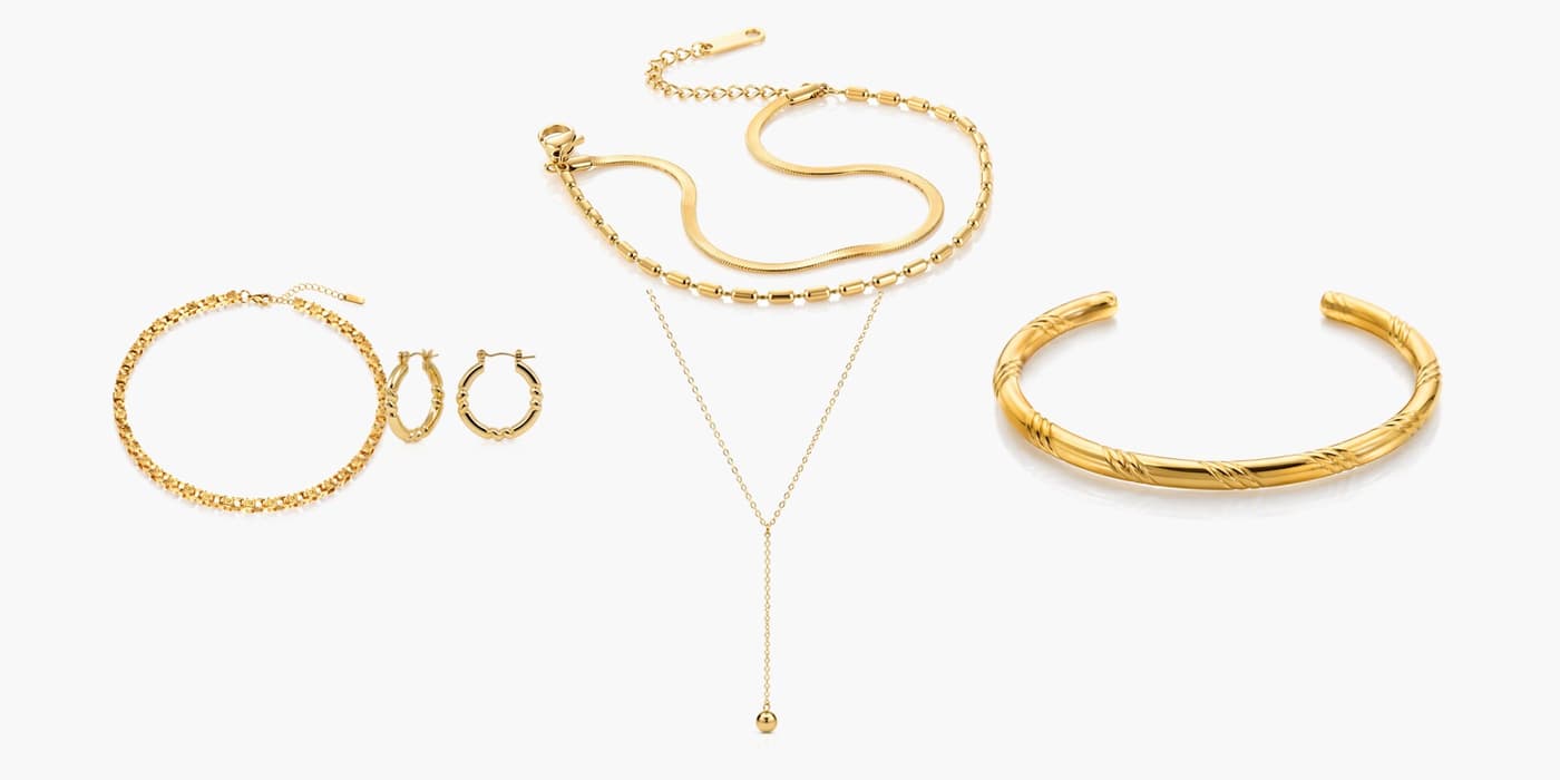 Classic Gold Circle Jewelry Layering Set