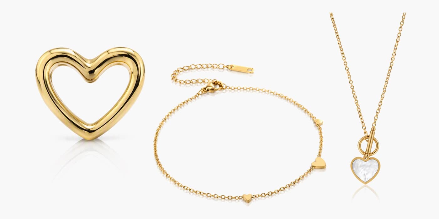 Warm Gold Heart Trio