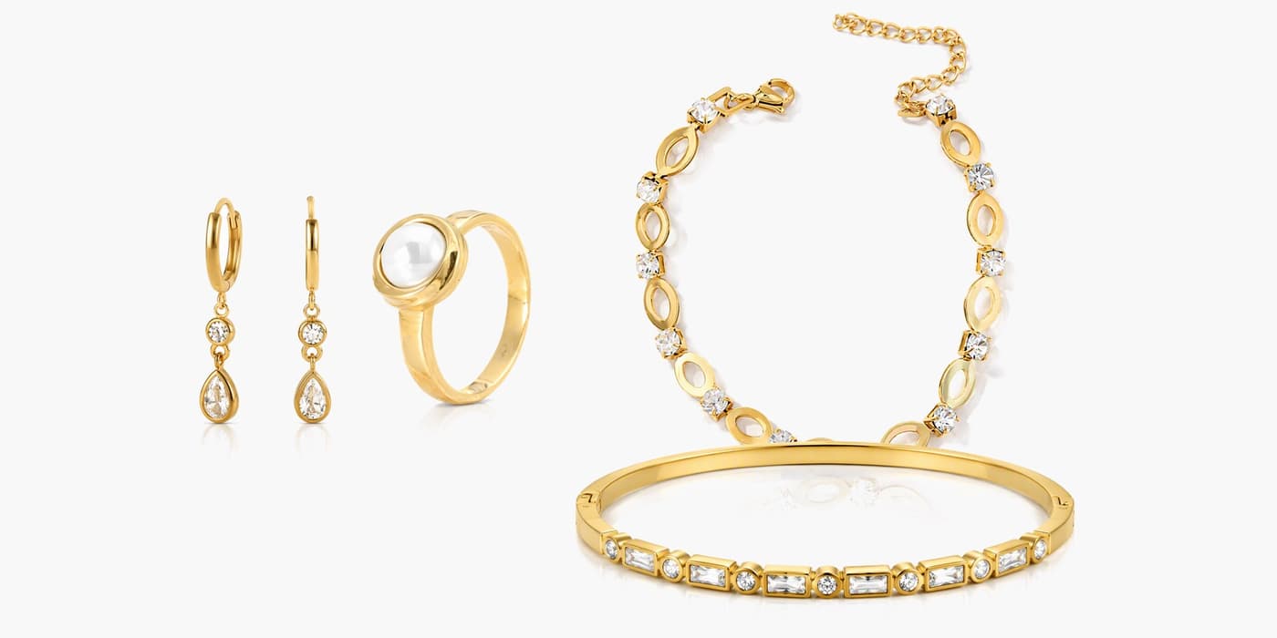 Warm Gold Layered Everyday Set