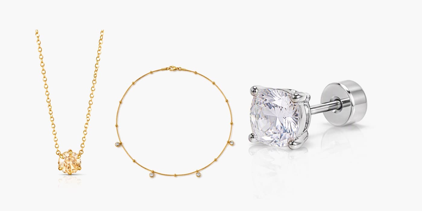 Minimalist Silver Necklace & Earrings Set