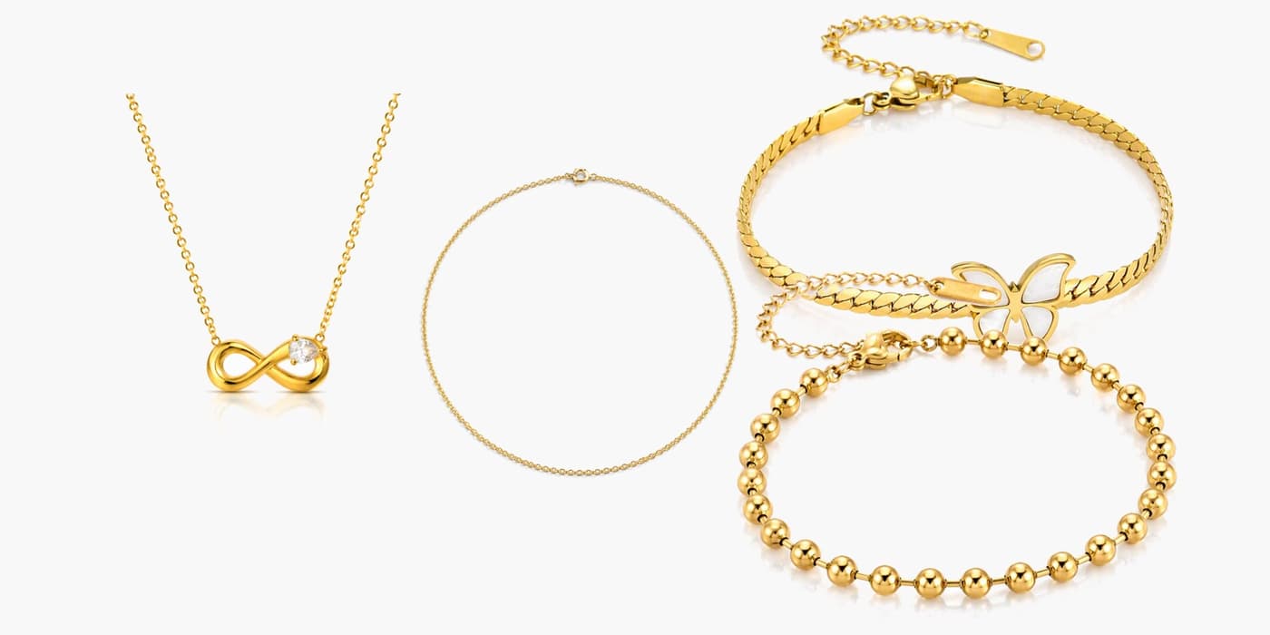 Warm Gold Layered Everyday Set