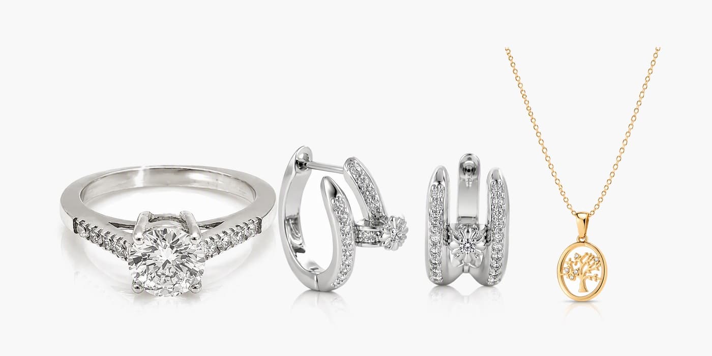 Classic Silver Flower Jewelry Layering Set