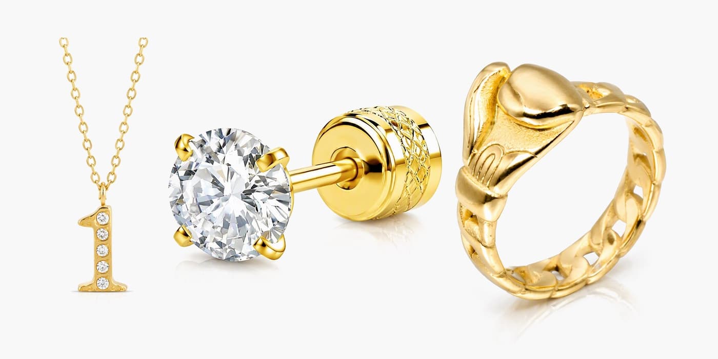 Gold Circle Jewelry Set