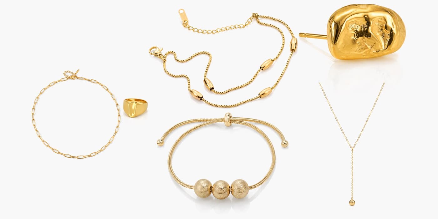 Gold Minimalist Jewelry Set