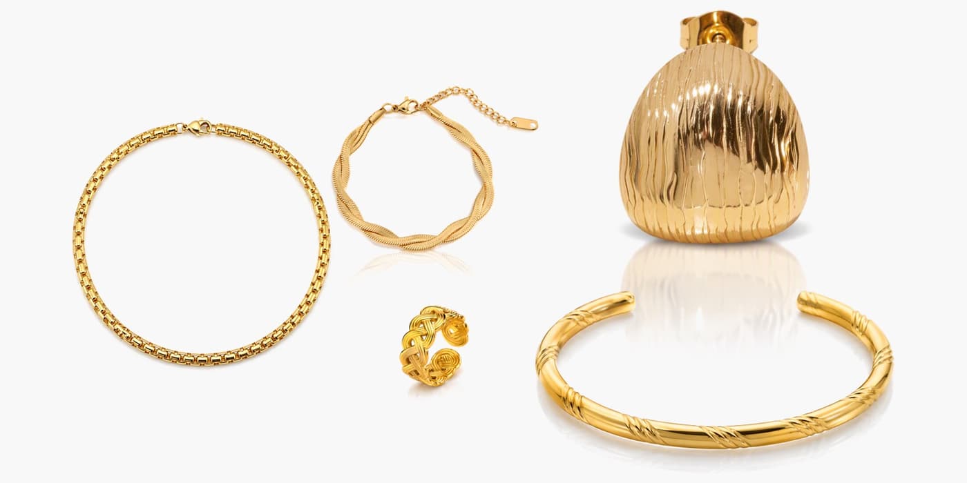 Gold Classic Jewelry Layering Set
