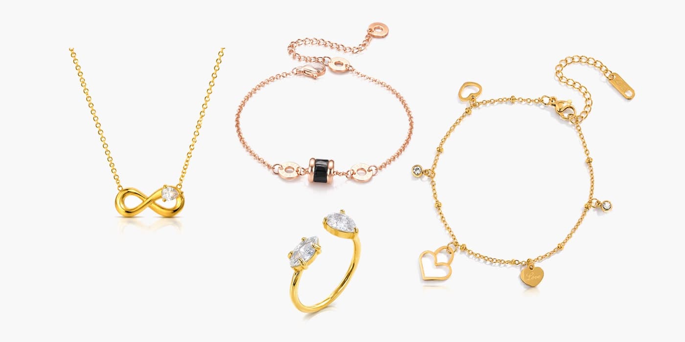Gold Minimalist Infinity Jewelry Layering Set