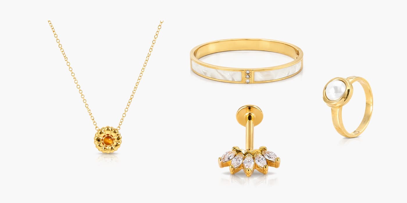 Everyday Gold Flower Stack