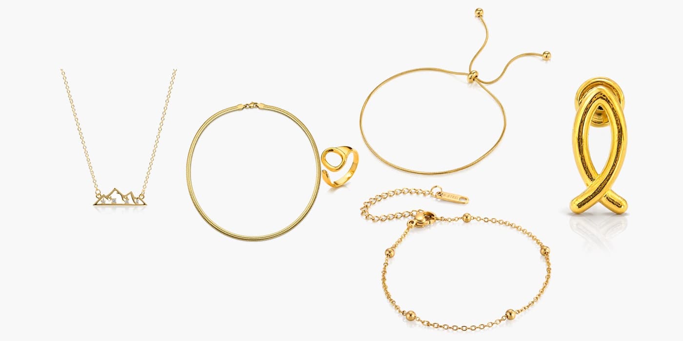 Gold Minimalist Jewelry Layered Set