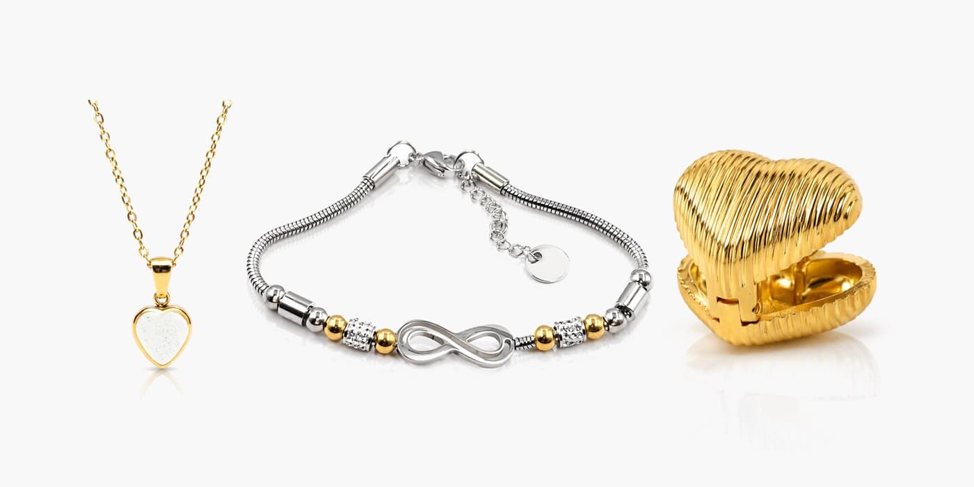 Gold Date Night Heart & Infinity Set