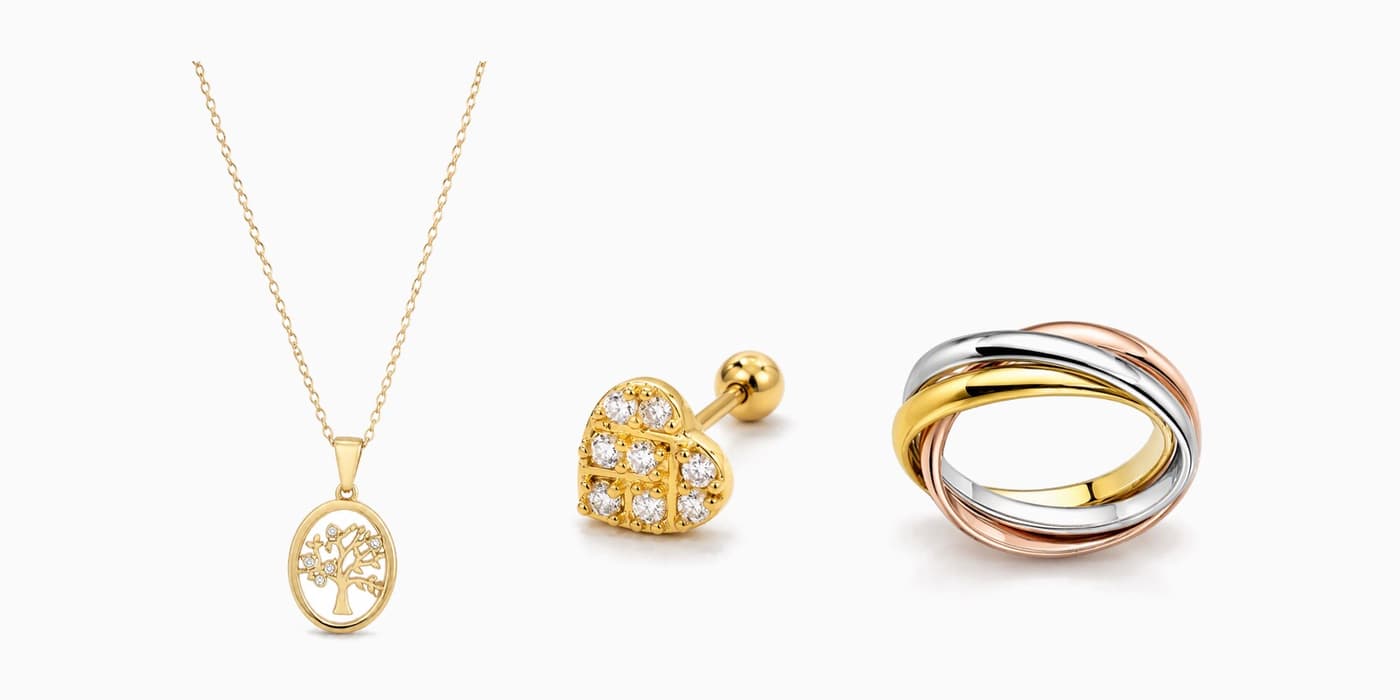 Gold Leaf Jewelry Stack