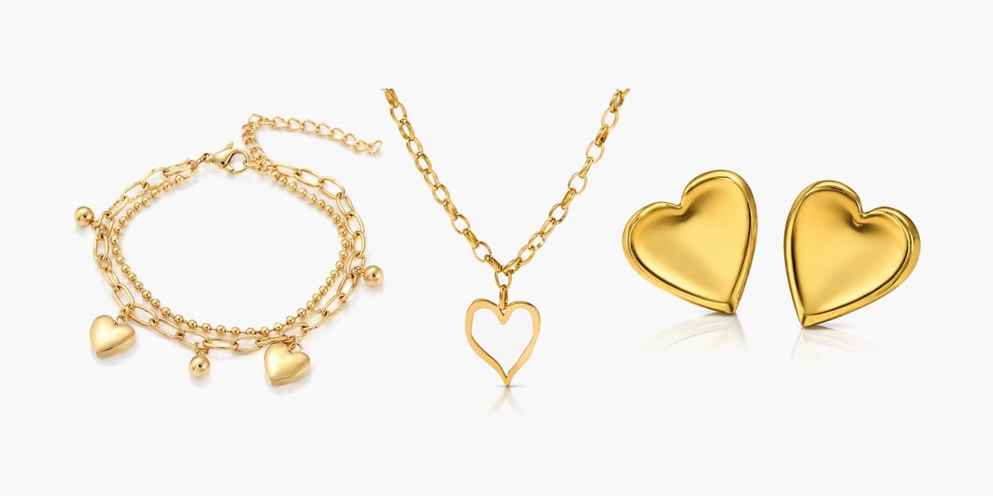 Everyday Gold Heart Trio