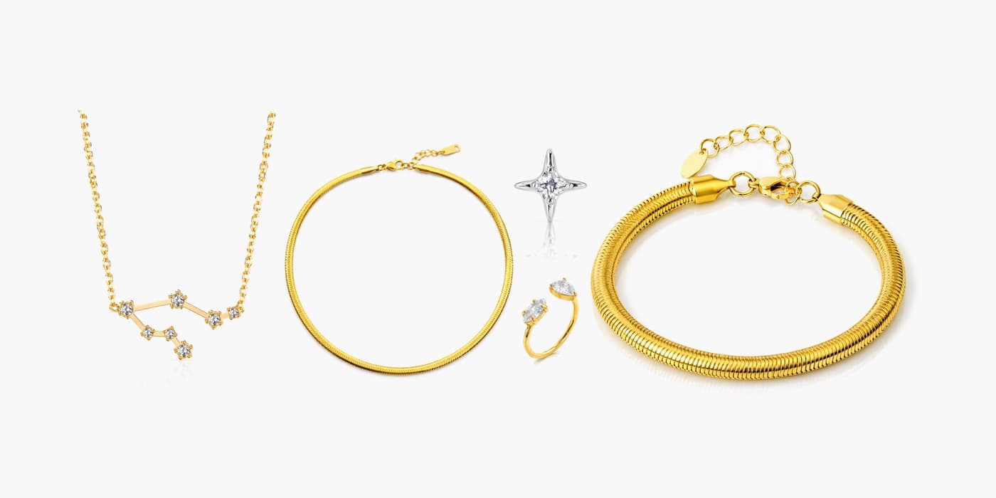 Silver Minimalist Star Jewelry Layered Set