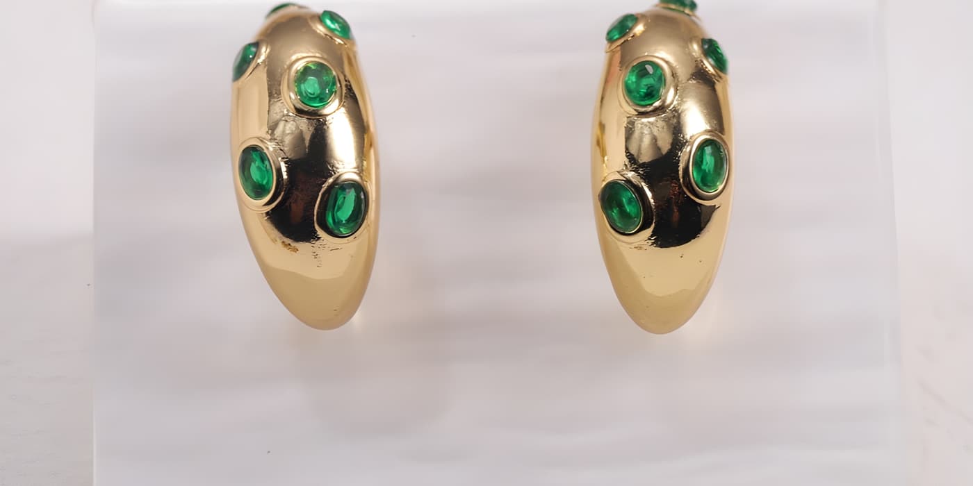 Gold Sparkling Moon Jewelry Trio