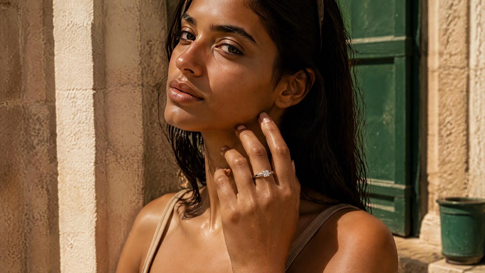 Minimalist Square Stone Ring