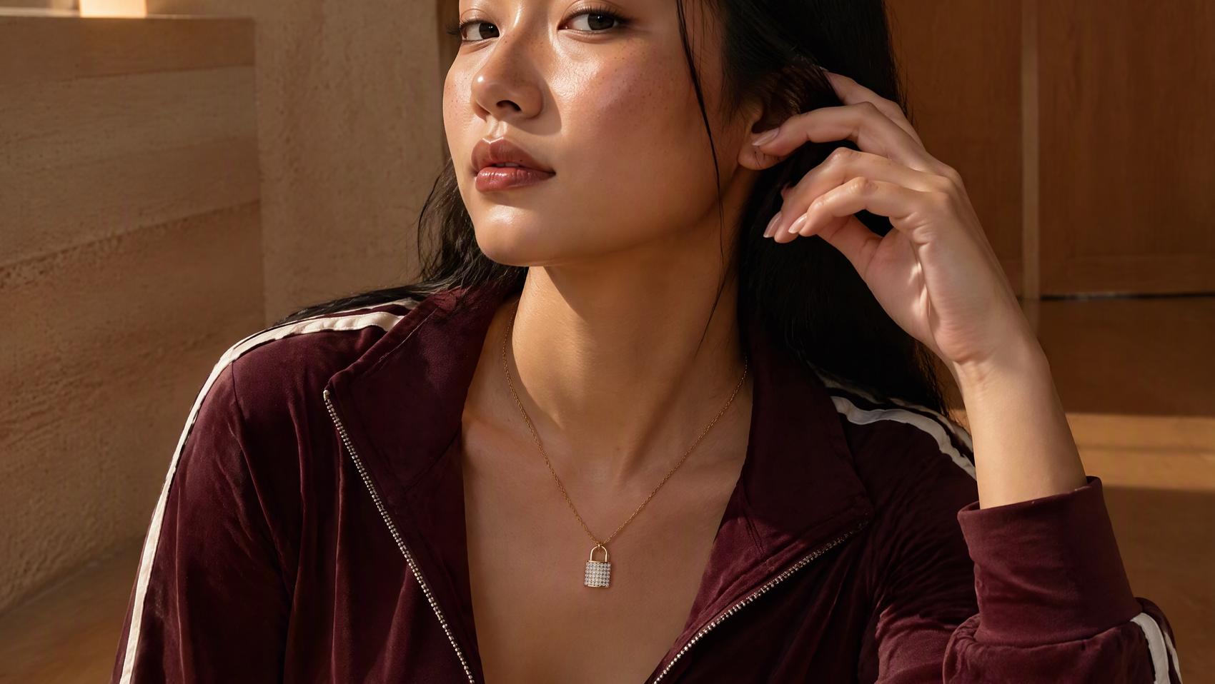 Cute Heart Padlock Pendant Necklace